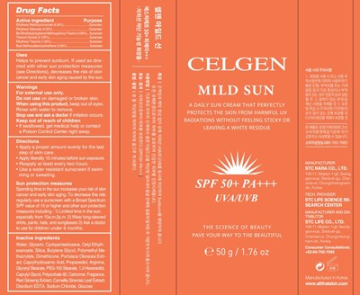 50g Ndc: 76731-204-01 Label (Celgen Mild Sun Label)